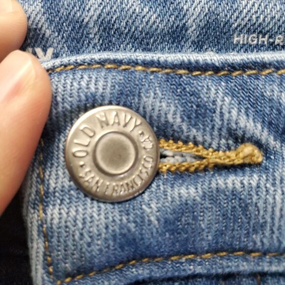 Old Navy Jeans Womens 16 Blue OG Loose Distressed Straight Stretch Denim - Picture 9 of 12